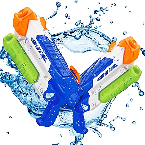 Water Guns for Kids Adults - Super Squirt Guns, Long Range Shooting, 1000CC High Capacity, Water Soaker Blasters Squirt Guns for Boys Girls, Swimming Pool Beach Water Fighting Play Toys, 2 Pack