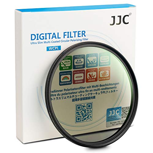 JJC Professional 58mm Circular Polarizer Filter HD 18-Layer CPL Filter for Canon EOS Rebel T7 T6 T8i T7i T6i T6s T5i SL3 SL2 90D 80D with EF-S 18-55mm Kit Lens & Other Lenses with 58mm Filter Thread