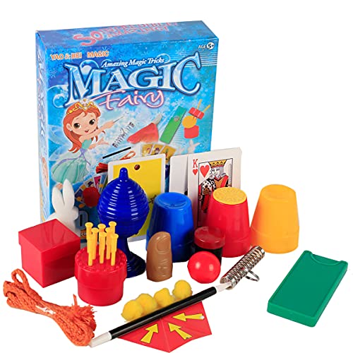 klikko Magic Kit Magician Tricks Set,Suitcase Include Prank Magic Card,Wand,Ball for Kid Age 6 Years Old and Up,Easy Magic Show Toy Brother Friend Gift Idea,Birthday Set for Teen Boy Girl