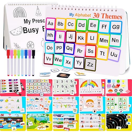 Busy Book for Kids,Montessori Preschool Learning Activities,30 Themes Busy Book for Toddlers 1-3, Workbook Activity Binder/Toys for Toddlers,Autism Learning Materials and Tracing Coloring Book