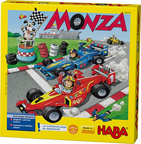 HABA Monza - A Car Racing Beginner's Board Game Encourages Thinking Skills - Ages 5 and Up (Made in Germany)