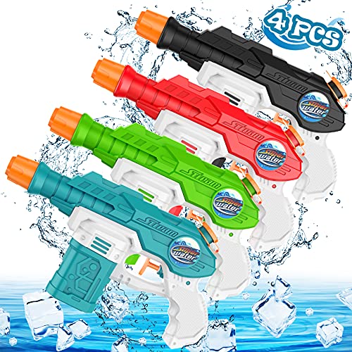 Water Guns Toys for Kids, 4 Packs Water Blasters with 150ml Capacity, Water Squirt Guns for Cat Training, Outdoor Pool Toys for Kids Age 3 4 5 6 7 8 Years Old