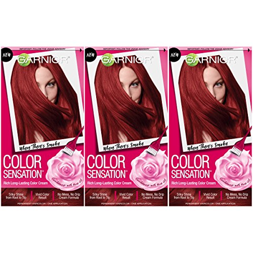 Garnier Hair Color Sensation Hair Cream, Where There's Smoke, (Pack of 3)