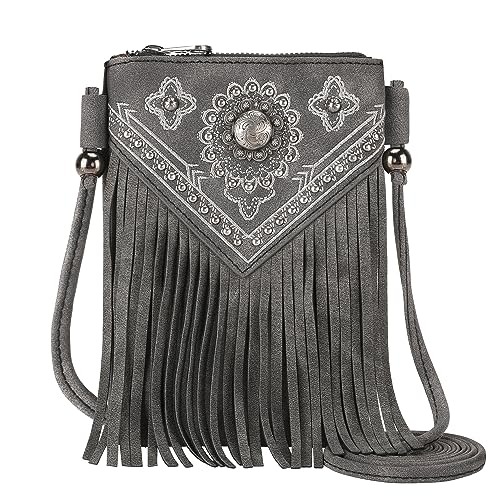 Montana West Leather Crossbody Cell Phone Purses for Women Western Crossbody Bag Wallet Pouch PH02-208BK