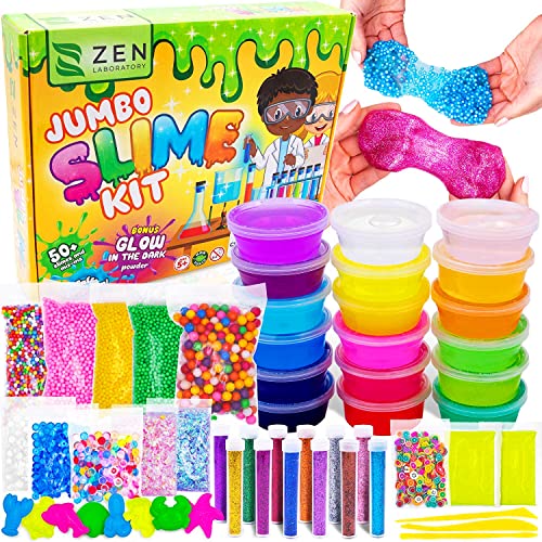 Slime Kit for Girls Toys Party Favors, Stocking Stuffers Kids 7 8 9 10+ Year Old, Slime Making Kits Boys Glow in Dark, Slime Maker Girls Toy Ages 7-12, Best Girl Birthday Gift Ideas