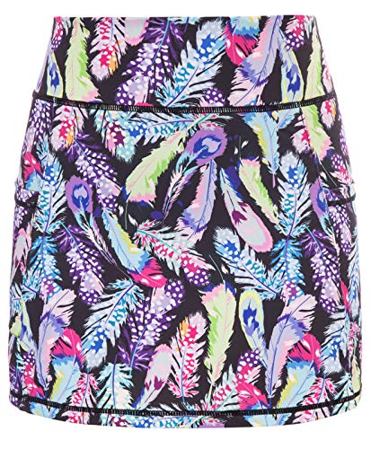 JACK SMITH Tennis Golf Skorts Skirts for Women Casual with Pockets Golf Apparel Athletic Skorts Skirts Active Skirts(XL,Feather Print#)