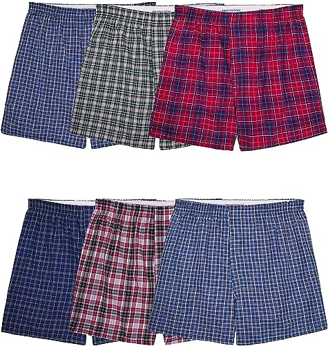 Fruit of the Loom mens Tag-free (Knit & Woven) Boxer Shorts, Woven - 6 Pack Assorted Colors, XX-Large US