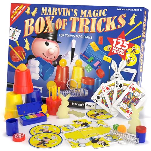 Marvin's Magic - 125 Amazing Magic Tricks for Children - Kids Magic Set - Magic Kit for Kids Including Magic Wand, Card Tricks + Much More - Suitable for Age 6+