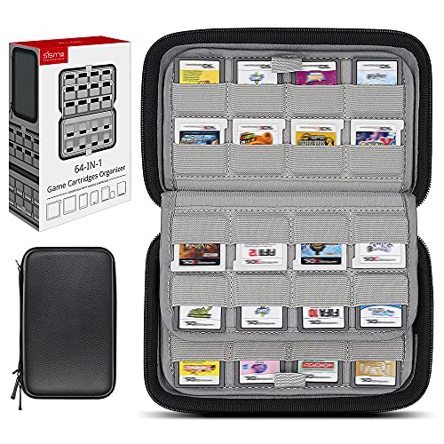 sisma 64 DS 3DS Switch Game Case Compatible with Nintendo Game Cartridges,Game Cards Holder Organizer Home Storage Travel Safekeeping Carrying Case