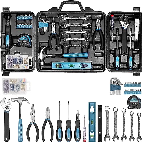 Tool Kit, Household Hand Tool Set, WESCO 144pcs Home Tool Kit with Portable Storage Case, Electrician Hand Tools Kit for Home