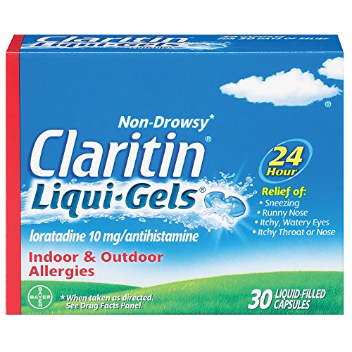 Claritin Liqui-Gels 24 Hour Allergy Relief, Non-Drowsy Allergy Medicine, Loratadine Antihistamine Capsules, 30 Count