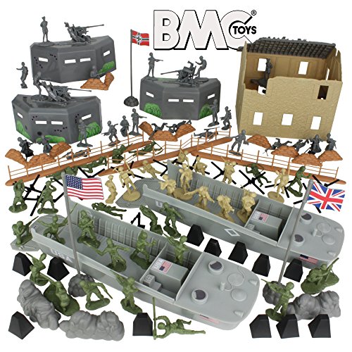 BMC WW2 D-Day Plastic Army Men - Invasion of Normandy 114pc Boxed Playset