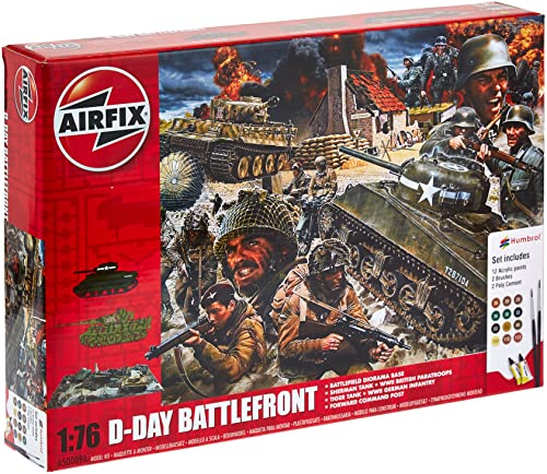 Airfix D-Day Battlefront 1:76 WWII Military Diorama Plastic Model Gift Set A50009A