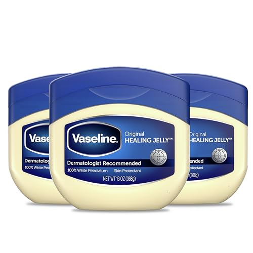 Vaseline Petroleum Jelly Original Provides Dry Skin Relief And Protects Minor Cuts Dermatologist Recommended And Locks In Moisture, 13 Ounce (Pack of 3)