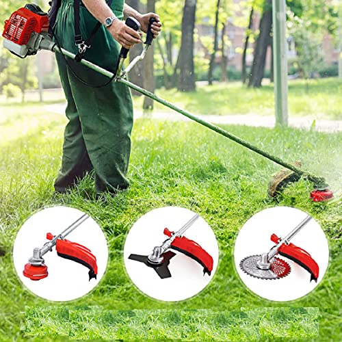 3-in-1 Gas Weed Wacker, 42.7cc 2-Cycle 18'' Cutting Path Cordless String Trimmer, Gas Powered Weed Eater with Detachable Edger/Brush Cutter and Shoulder Strap