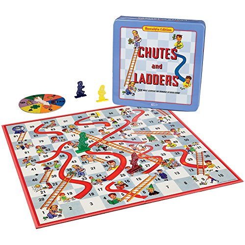 Chutes and Ladders Deluxe Board Game in Classic Nostalgia Collector's Tin