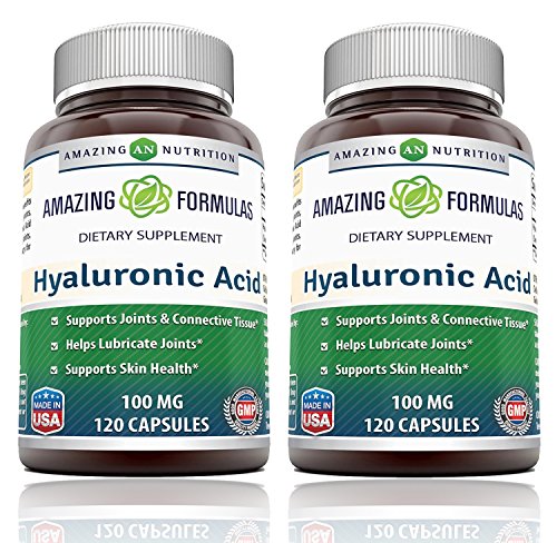 Amazing Formulas Hyaluronic Acid 100mg Capsules Supplement | Non GMO | Gluten Free | Made in USA (1 Count (Pack of 1))